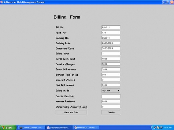 Hotel Report Project in Java with Source Code and Report [ download ...
