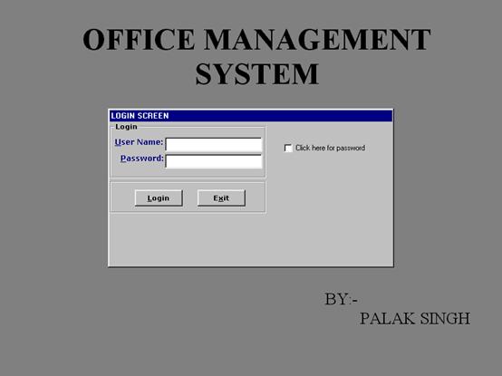 Free Download Office Management System Project in VB with Source Code And  Database microsoft access With Document - kashipara
