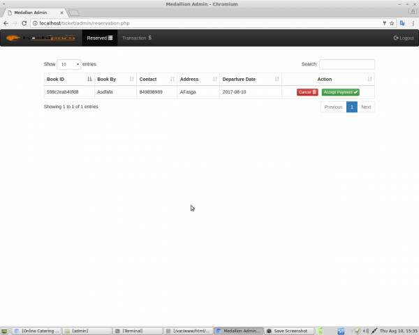 online book reservation system project in php