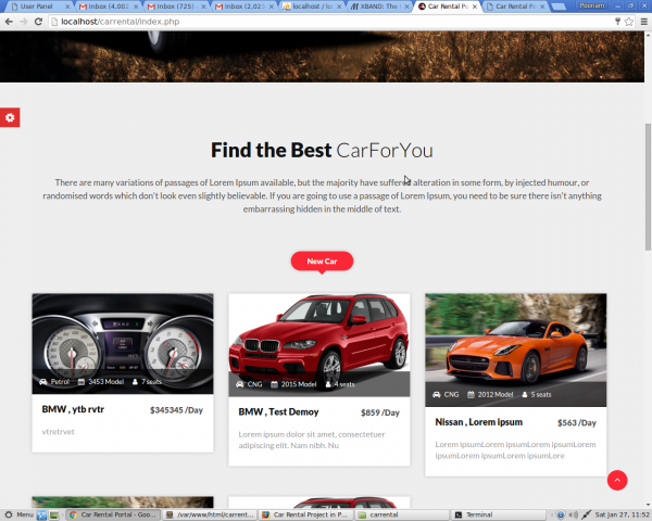 Impressive Car Website In Bootstrap Project in PHP with Source Code and ...