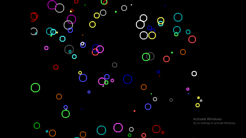 C/C++ program to Colorful Bubble Graphics Animation Program In C - kashipara