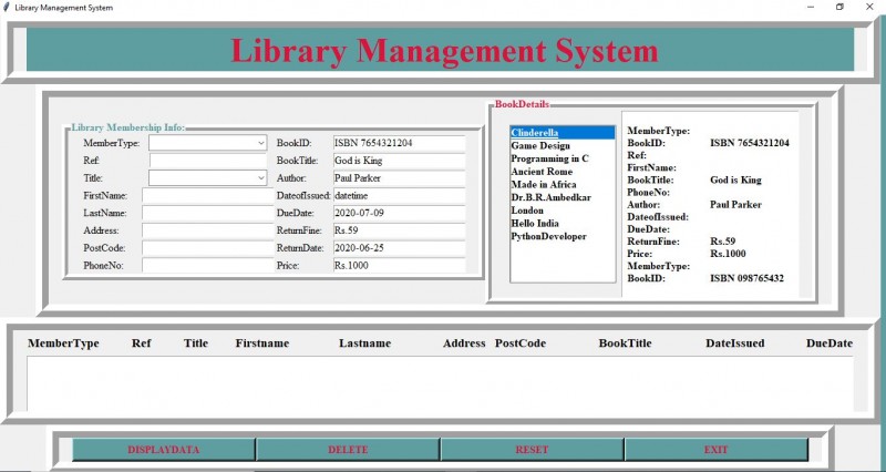 Download Library Management System Project in Python with Source Code ...