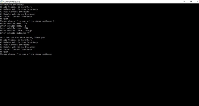 Automobile Inventory System Project in Python with Source Code and ...
