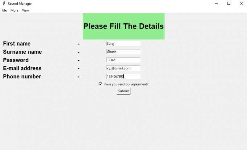 All Records Manager Project in Python with Source Code and Report ...