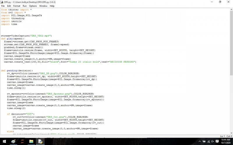 Download IPL Decision Review System Using The Python - Tkinter Project ...