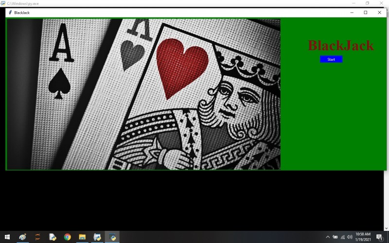 Python program to Blackjack-with-GUI GUI App Using The Python - Tkinter ...