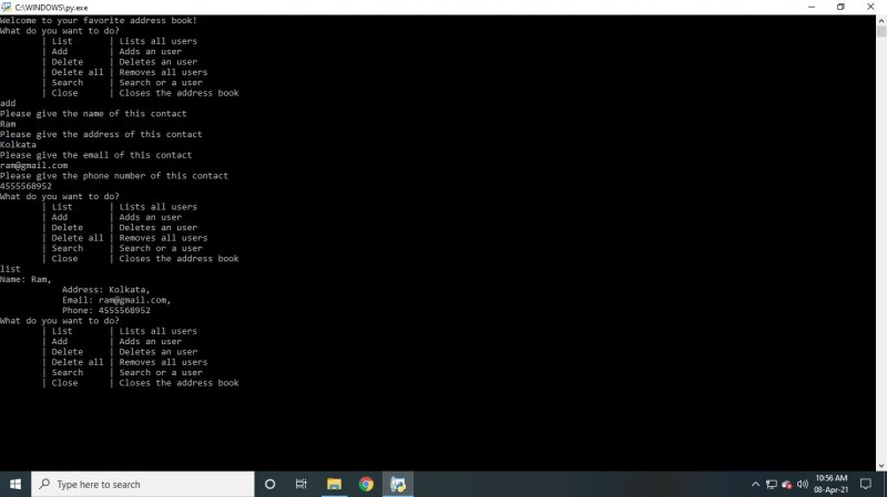Address Booking System Project in Python with Source Code and Report ...