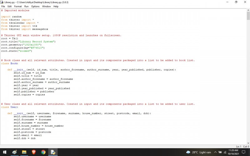 Python program to Basic Library Using Python -Tkinter - kashipara