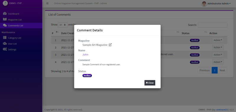 Online Magazine Management System Project in PHP with Source Code and ...